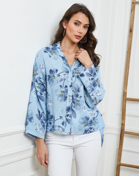 Chemise 100% Lin Fetucina indigo