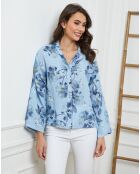 Chemise 100% Lin Fetucina indigo