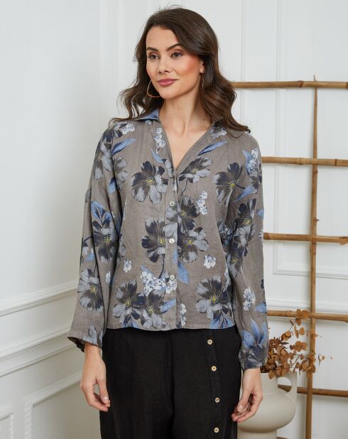 Chemise 100% Lin Fetucina taupe