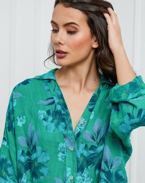 Chemise 100% Lin Fetucina verte