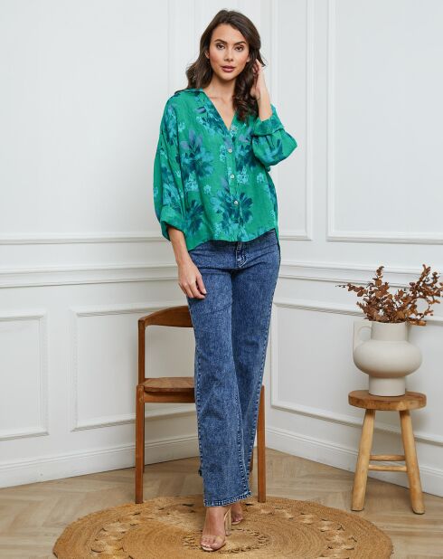 Chemise 100% Lin Fetucina verte