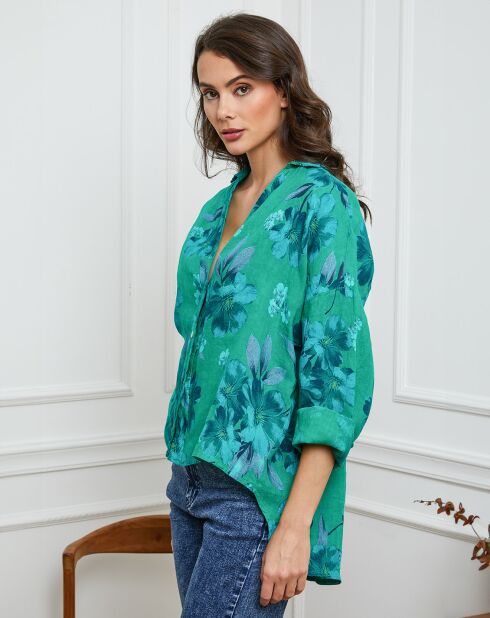Chemise 100% Lin Fetucina verte