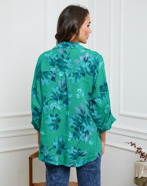 Chemise 100% Lin Fetucina verte