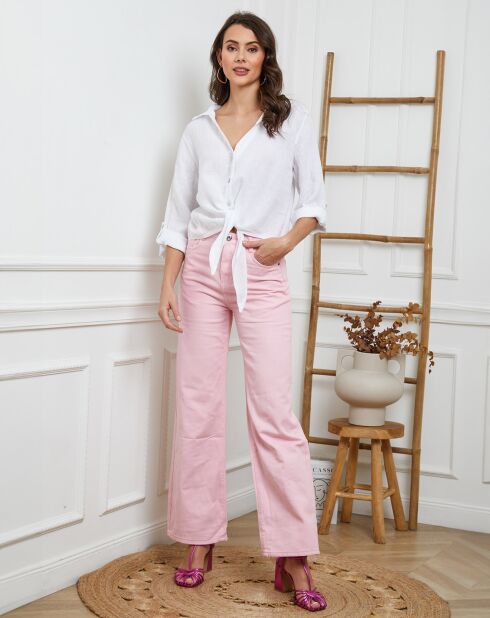 Josue wit overhemd van 100% linnen