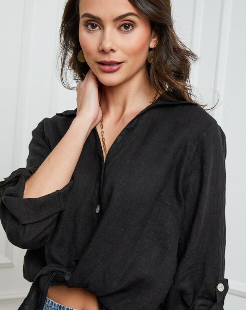 Chemise 100% Lin Josue noire