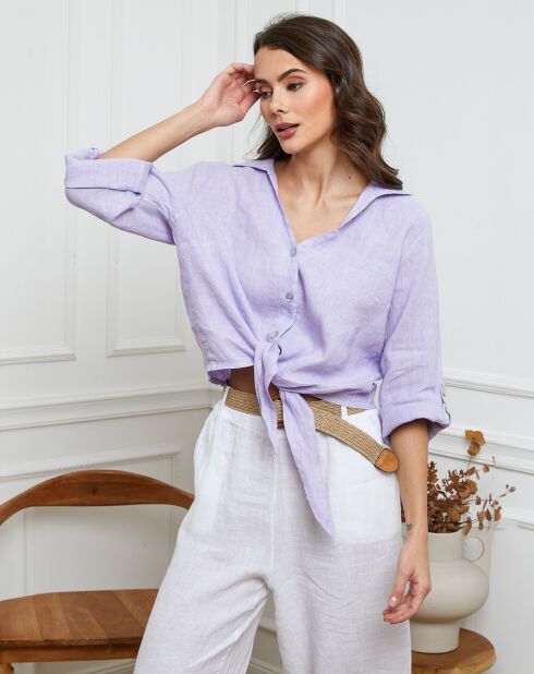 Chemise 100% Lin Josue parme