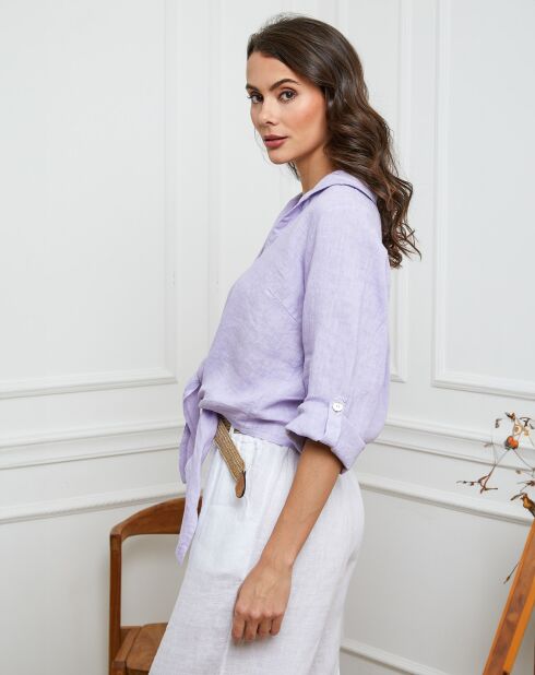 Chemise 100% Lin Josue parme