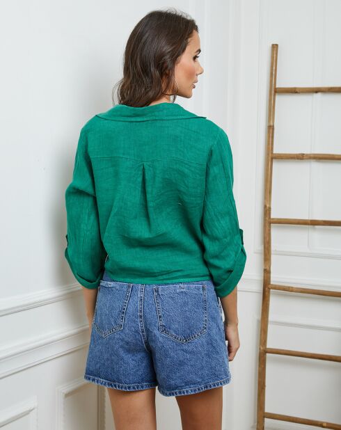 100% linnen Josue groen overhemd