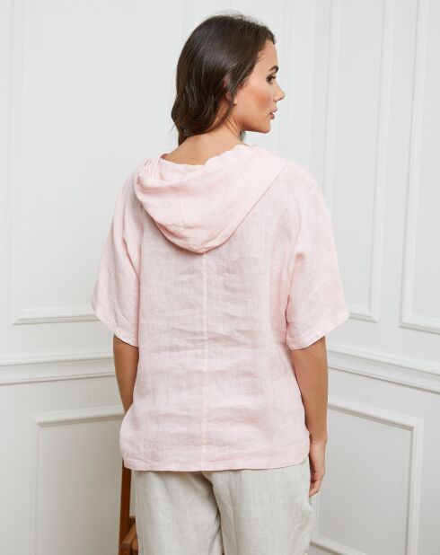 Top rosa Livna 100% lino