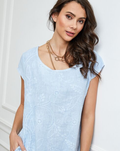 Robe 100% Lin Many ciel