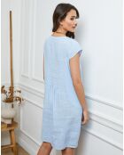 Robe 100% Lin Many ciel