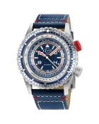Montre Contasecondi Homme Automatique en Cuir bleue