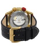 Contasecondi Herren-Automatikuhr aus schwarzem Leder