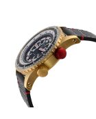 Contasecondi Herren-Automatikuhr aus schwarzem Leder