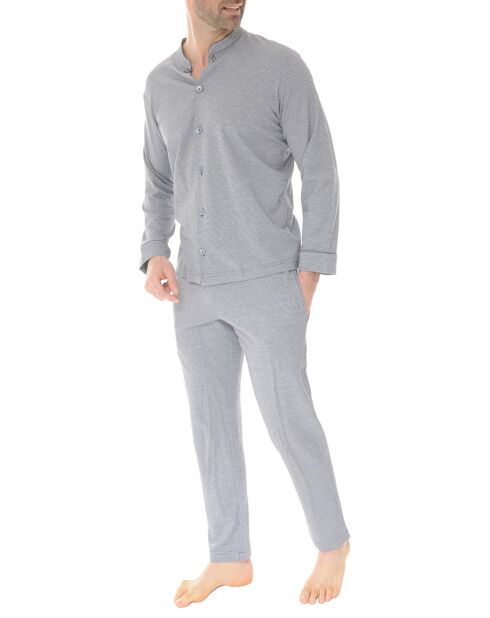 Pyjama long Orphée gris foncé
