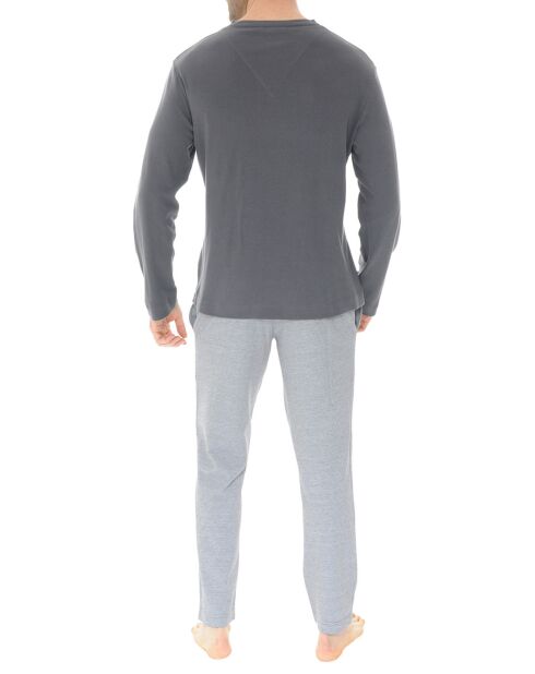 Pyjama long Sacha gris foncé