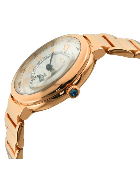 Montre Rome Femme Quartz en Acier & Diamants 0.684 ct rose doré