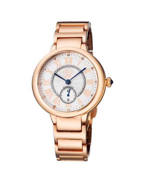 Montre Rome Femme Quartz en Acier & Diamants 0.684 ct rose doré