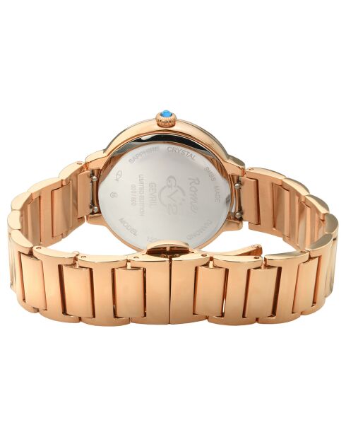 Montre Rome Femme Quartz en Acier & Diamants 0.684 ct rose doré