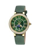 Montre Genoa Femme Quartz en Cuir Suédé & Diamant 0.005 ct verte