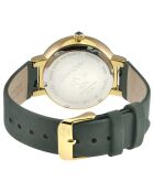 Montre Genoa Femme Quartz en Cuir Suédé & Diamant 0.005 ct verte