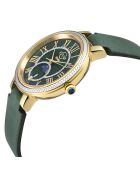 Montre Genoa Femme Quartz en Cuir Suédé & Diamant 0.005 ct verte