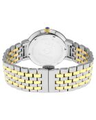 Genoa Quartz Steel & Diamond dameshorloge van 0,005 kt goud/zilver