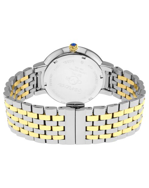 Genoa Damenuhr aus Quarzstahl und Diamant aus 0,005 Karat Gold/Silber