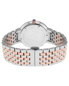Genoa Damenuhr aus Quarzstahl und Diamant, 0,005 Karat Rotgold/Silber