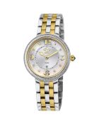 Montre Verona Femme Quartz en Acier & Diamants 0.056 ct doré/argenté