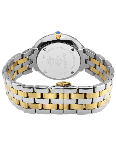 Montre Verona Femme Quartz en Acier & Diamants 0.056 ct doré/argenté