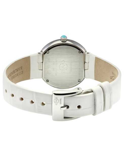 Montre Arezzo Femme Quartz en Cuir & Diamants 0.144 ct blanche