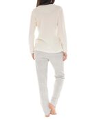 Pyjama long Coraline écru/gris clair
