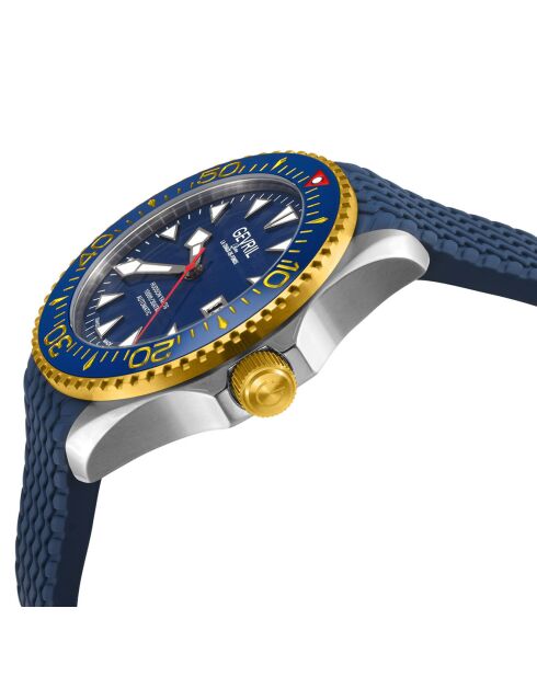 Hudson Yards automatisch blauw rubberen herenhorloge