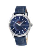 Montre Guggenheim Homme Automatique en Cuir bleue