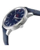 Montre Guggenheim Homme Automatique en Cuir bleue