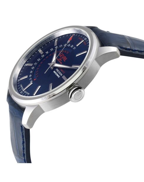 Montre Guggenheim Homme Automatique en Cuir bleue