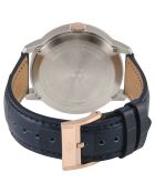 Montre Rovescio Homme Quartz en Cuir bleue