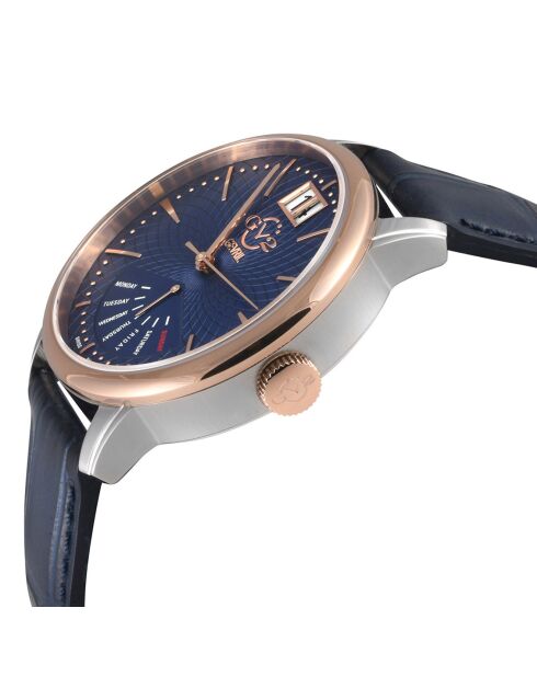Montre Rovescio Homme Quartz en Cuir bleue