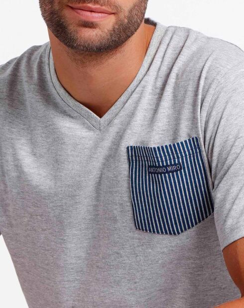 Pigiama grigio opaco/blu