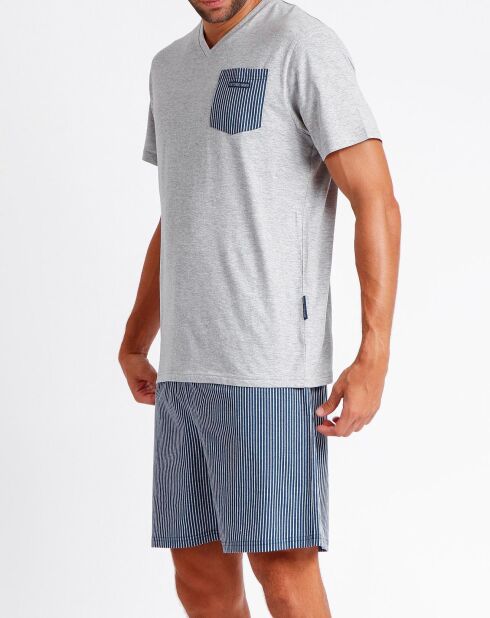 Pigiama grigio opaco/blu