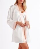 Gabrielle Negligé in Weiß/Rosa