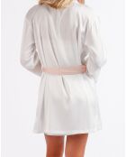 Gabrielle Negligé in Weiß/Rosa