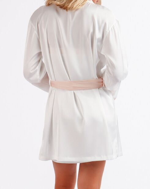 Gabrielle Negligé in Weiß/Rosa