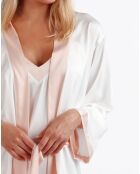 Gabrielle Negligé in Weiß/Rosa