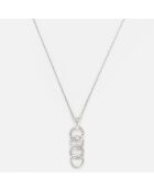 Runde Halskette mit verflochtenen Diamanten, 0,056 Karat Weißgold