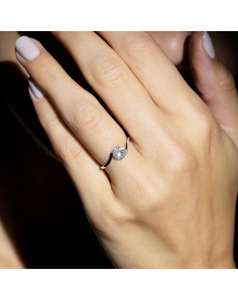 Solitaire Dot diamanten ring 0,25 kt witgoud