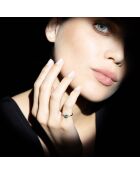 Bague Rond d'Émeraude Diamant 0.09 ct & Émeraude 0.25 ct or blanc