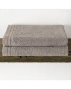 2 Imagine taupe douchelakens - 70x140 cm