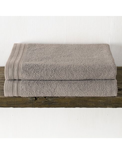 2 Imagine taupe douchelakens - 70x140 cm